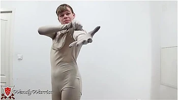 Putting On A Leotard Over A Padlocked Zentai