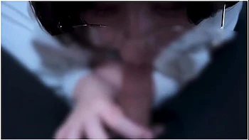 A Girl With Glasses Who Gives A Cleaning Blowjob Until She Gets Smaller After Pulling Out