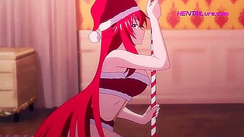 Anime Girl In Dxd: Riass Explosive Christmas Blowjob Reward After She Appears Down The Chimneyhentai