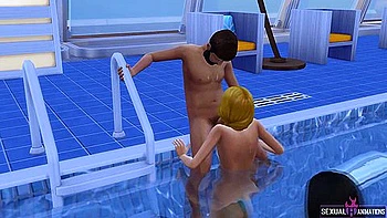 My Fat Stepfather Just Wants Me To Handjob Him In The Pool - Sexual Hot Animations