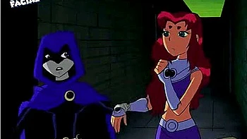 Lesbian Anime: Girlfriends Starfire And Raven Fuck With Strapon