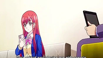 His dick is thrust out and he gives her a blowjob, thrusting it deep into her throat and making her cum in his mouth.