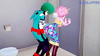 Mina Ashido And Izuku Midoriya Have Deep Sex