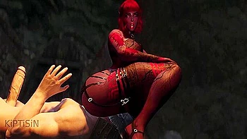 Curvy Zombie Elf Dominates A Muscular Nord 1