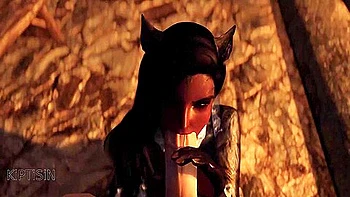 Dark Girl Cat Maid Fucked By Mighty Dragonborn 1