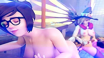 Mercy Destroing Mei Holes With Super Dildo 3000