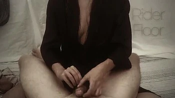 German Mistress Ruined Orgasm Handjob for Chastity Slave Edging