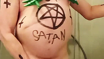 Satan slave is ready for his Piss Enema sacrifice