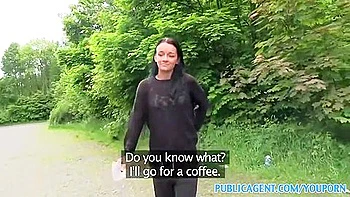 Sexy Raven Haired Beauty Led To Woods For A Fucking