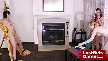 Julie And Sassy Face Off In A Strip Body Shots Darts Game