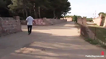 Gets Fucked By Two Men In Public