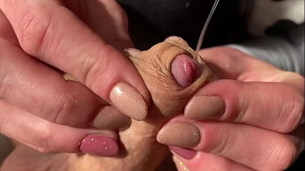 and Hard Dick Foreskin play until he cum shoot