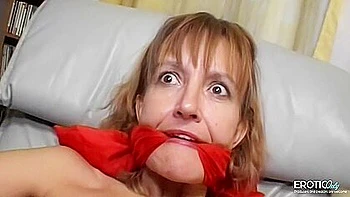 His Wristwatch Disappears Into The Pussy Hole Of His Bound