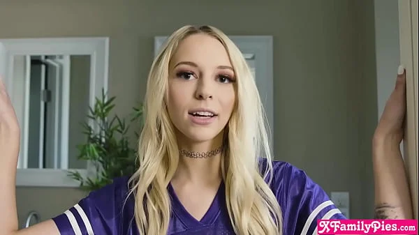 Stepuncle could not resist petite teen Lily Larimar doing a half time show