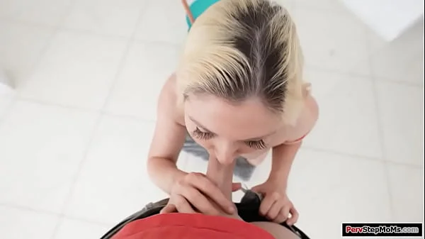 Stepson watches stepmom finger herself