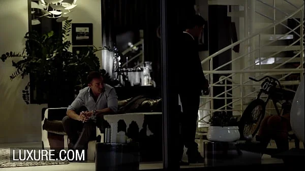 Three guys take turns on Cara Saint-Germain in hot stockings