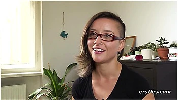 Cute Brunette Babe Fingers Her Shaved Pussy