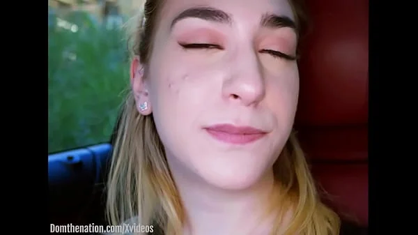 19 Year-old submissive drinks piss in woods, then crawls to the farm for her domination session