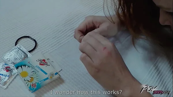 Sexy ginger girl gets cum on her red hairy pussy