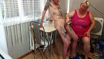 Neighbor Sucks And Jerks Off My Swollen Cock In Exchange For A Portion Of Hot Cum In Her Mouth