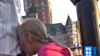 A Beautiful Blonde Girl Fucks Outdoor