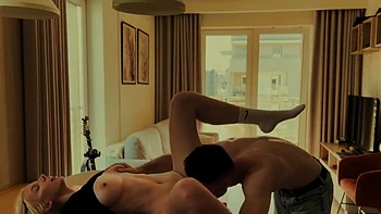 The Lymia In Rudely At The Table Bent A Russian Blonde And Fucked