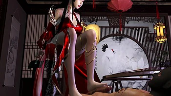 3D Cute Asian Babe Wearing Sexy Dress Got Fucked by Fat Dick