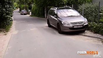 Redhead Shona River Rides Biker's Big Dick In The Outdoors