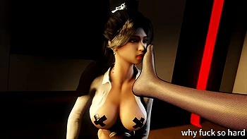 3D Two Busty Asian Slut Wearing Hot Lingerie Have BDSM Sex