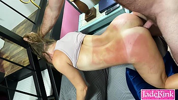 Innocent girlfriend pussy rammed hard and rough on couch