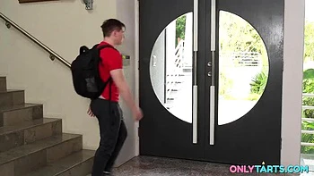 Lucky Stepbro Fucks Hot Stepsis Hard - Brunette Teen Blowjob & Cum in Mouth