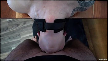 Facefucked While She Is Tied To The Table - Stevethroat