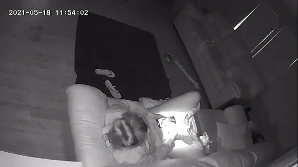 Babysitter Caught Masturbating on Couch with Wife Vibrator Hidden Cam