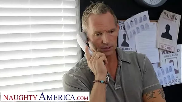 Naughty America - Kayley Gunner fucks detective London at the police station