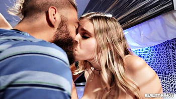 Sweeping With Her Big Natural Tits