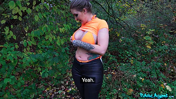 Tight Leather Trousers and Big Tits