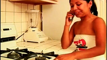 Latina riding at home