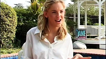 Cute blonde teen pounded hard on her bed