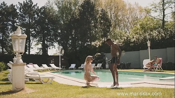 MARISKAX Tina gets fucked poolside by a big black cock