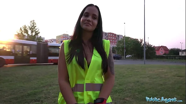Public Agent Hot brunette criminal is taken into the woods for an outdoors fucking