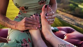 Lola Fae And Andi Avalon Lesbian Foot Worship - Licking Feet & Cum on Soles