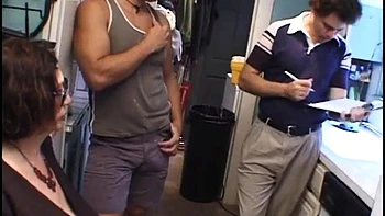 Mature is really hard to handle for these naughty dudes: Blowjob, Anal  Threesome Porn