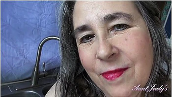 Aunt Judys - Judys - Your Busty Step- Grace Gives You A Handjob In The Kitchen (pov)