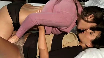 A Sweet Lesbian Duo Fucking In Bed: Licking, Big Ass  Brunette Porn