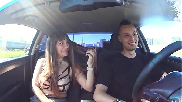 FAKE TAXI WITH A GIRL FROM EXCORT