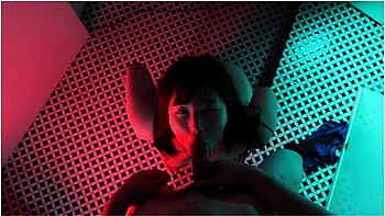 Horny Japanese Girl Gives You Blowjob And Swallows His Cum In The Bathroom Of