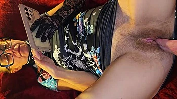 JuicyAdultKingdom Fingering Hairy MILF Pussy While She Watches Porn and Moans