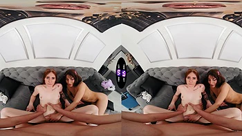 Lola Danger makes a threesome with two guys in pov style