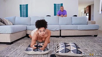 Jessie Lee, Mick Blue And Desiree West - Mick Fucks Big Fat Ass While Her Gf Is Playing Video Games