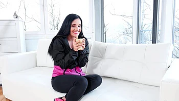 A man fucked peaches and babes with a tattoo in doggy style